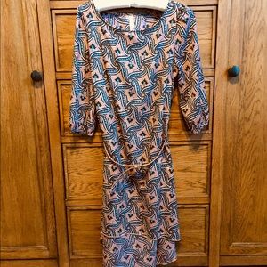 Bohemian Patterned Dress with Belt